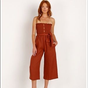 Faithfull the Brand Pants - Faithfull The Brand Lais Jumpsuit Plain Sangria Faithfull the Brand Pants - Faithfull The Brand Lais Jumpsuit Plain Sangria